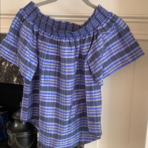 Plaid silk top